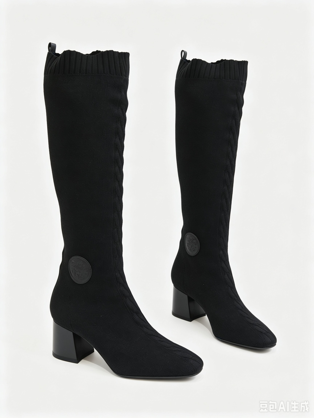 Hermes Knit Calfskin Fontaine 60 Boots